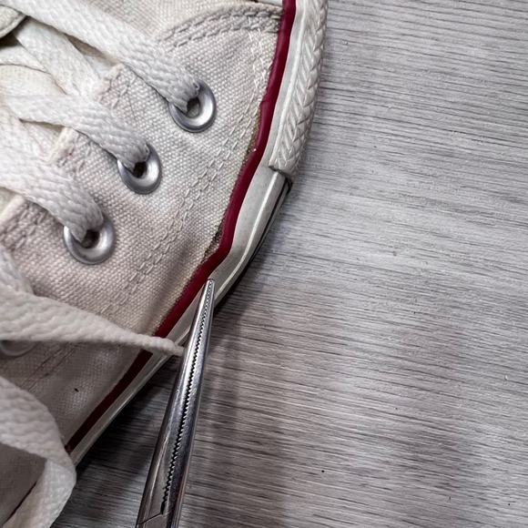 Vintage Converse Chuck Taylor All Star High Top Canvas Sneakers White Size 4 US - Picture 10 of 13